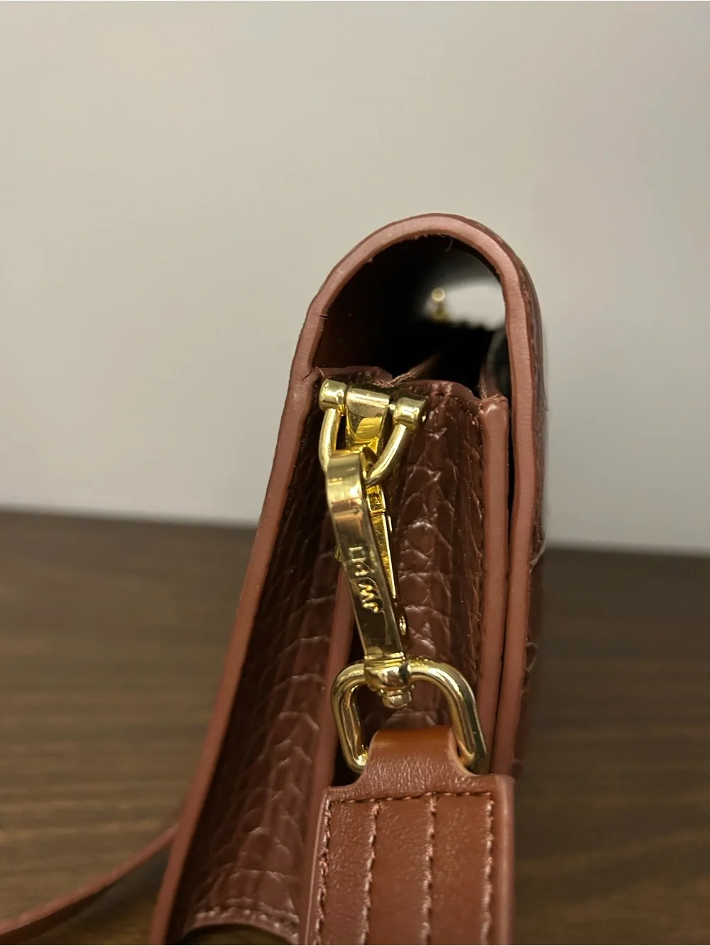JW PEI Brown Croc Embossed Vegan Leather Crossbody Bag
